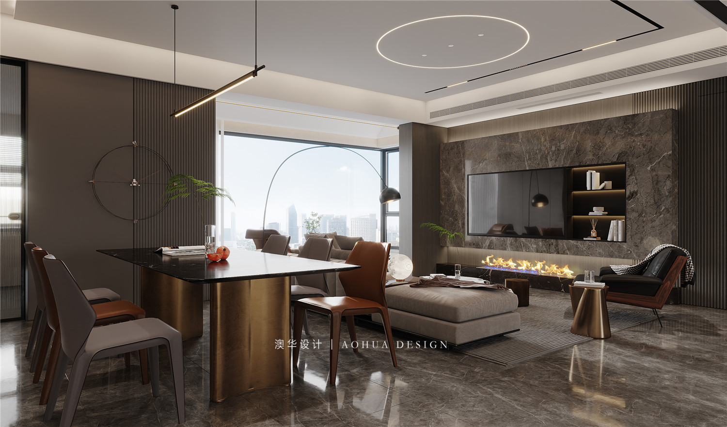 御江壹品青山樽装修,意式轻奢风格