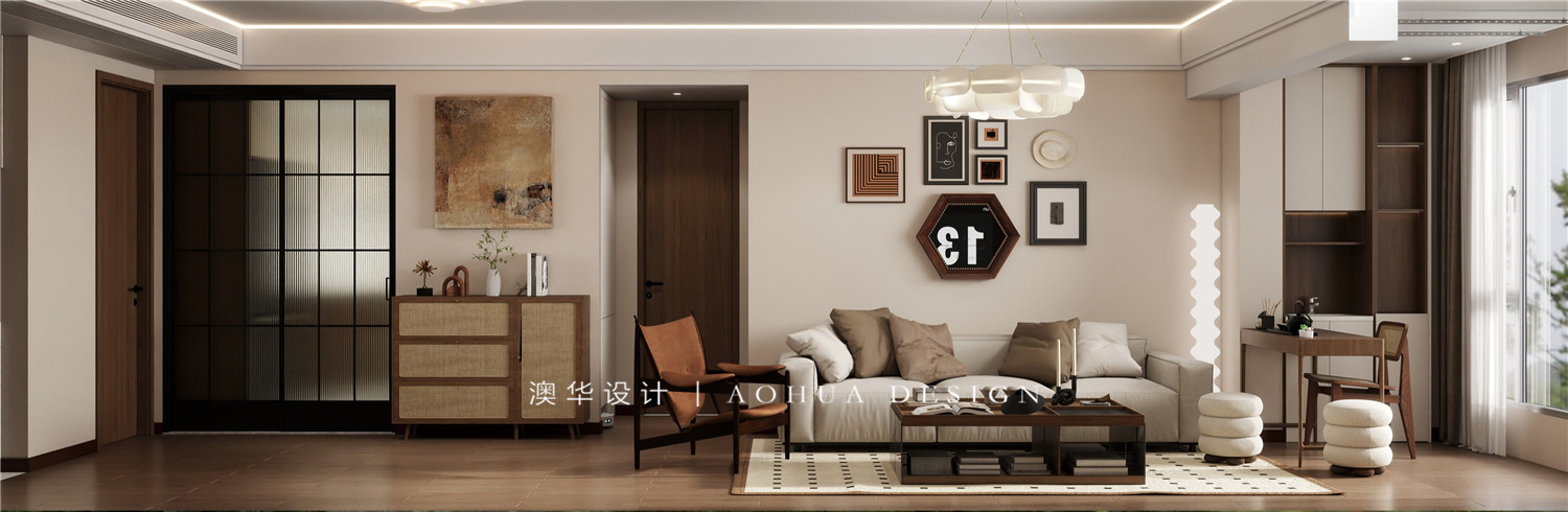 政通菁苑装修,现代中古风格